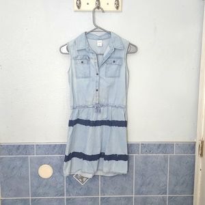 Girls faded denim dress